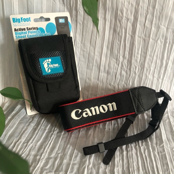 BIG FOOT point shoot camera case w/ belt loop shoulder strap Canon camera strap - Picture 1 of 14